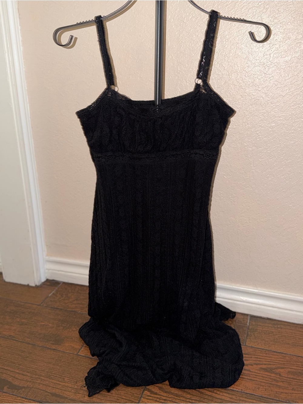 Urban Outfitters Black Lace-Trim Maxi Cami Dress